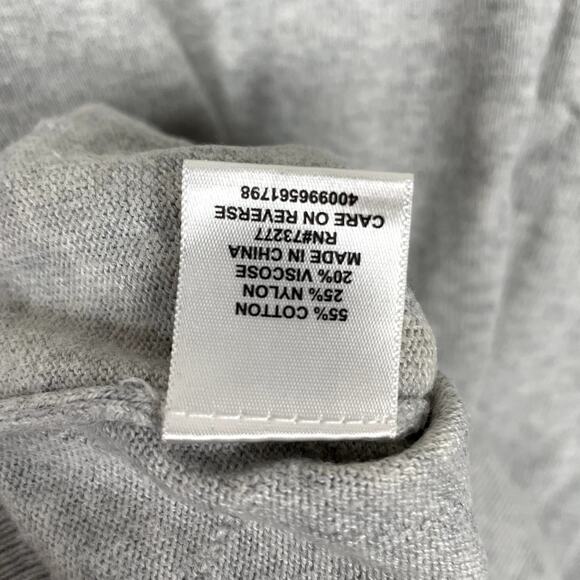 Elle Sweater Womens Large Gray Diamond Pattern Pearl Embellishment Short Sleeve - Picture 6 of 9